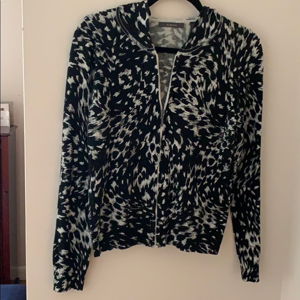 Liz Claiborne Cardigan black and white print